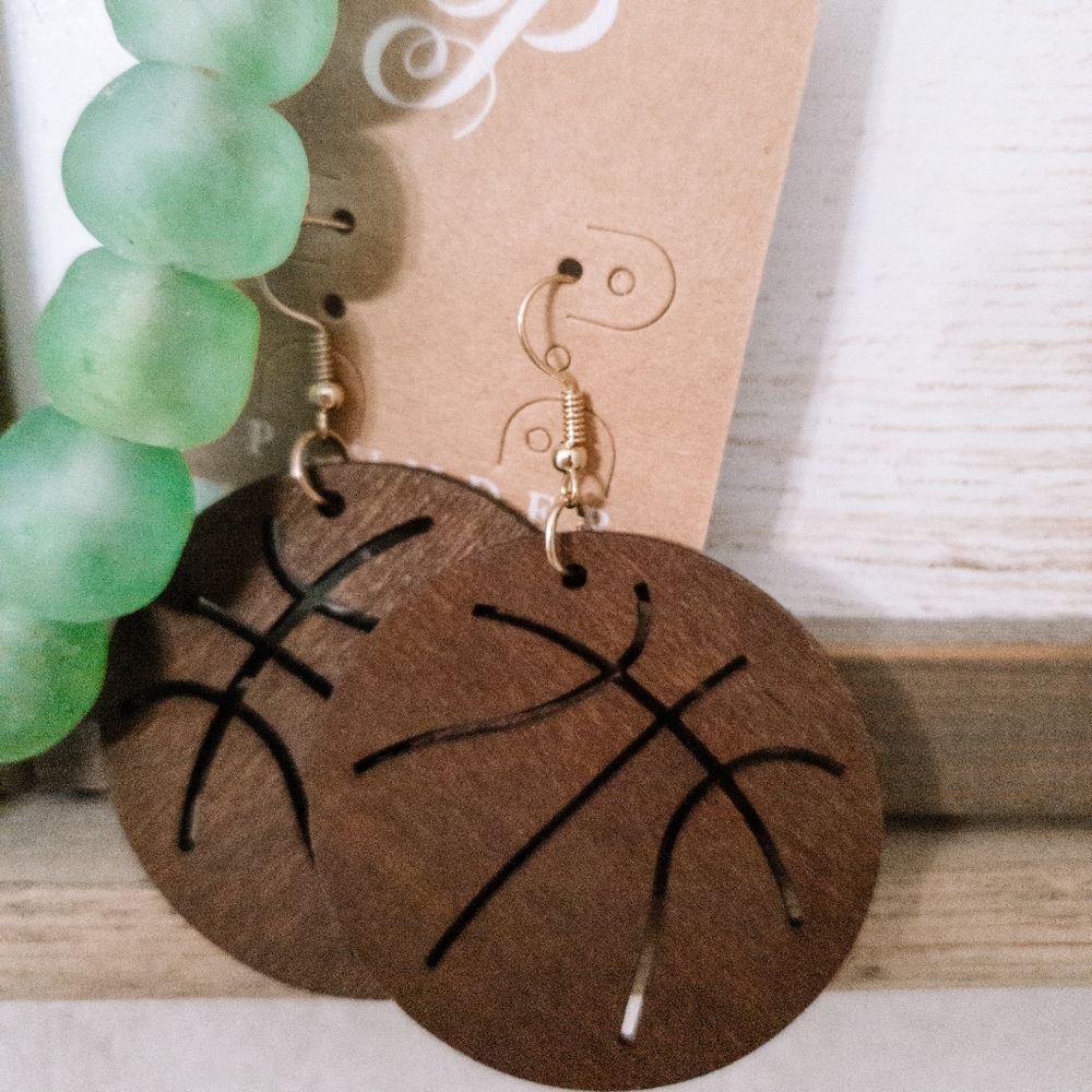 Basketball earrings
